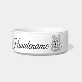 Akita Dog Minimalist Line Art personalized bowl Napf