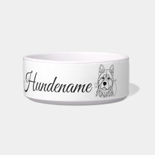 Akita Dog Minimalist Line Art personalized bowl Napf