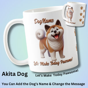 Akita Dog - Name hinzufügen, Text ändern Kaffeetasse