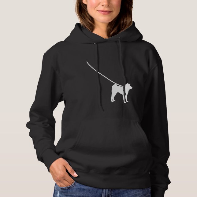 Akita Dog On A Leash  Mom Dad Pet Cute  Puppy Hoodie (Vorderseite)