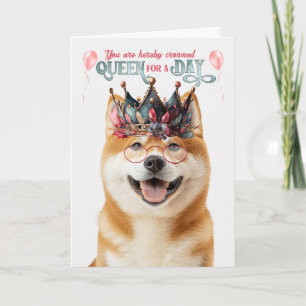 Akita Dog Queen for Day Funny Birthday Karte