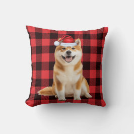 Akita Dog Red Buffalo Plaid Christmas Holiday Kissen
