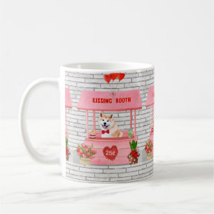 Akita Dog Valentine's Day Kissing Booth Kaffeetasse