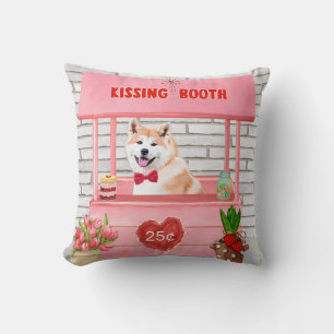 Akita Dog Valentine's Day Kissing Booth Kissen