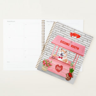Akita Dog Valentine's Day Kissing Booth Planer