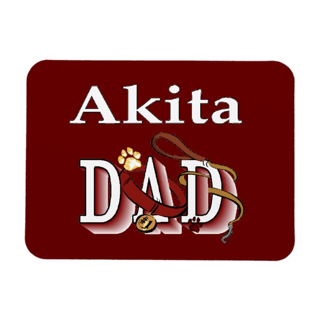 Akita Dog Vater Magnet (Horizontal)