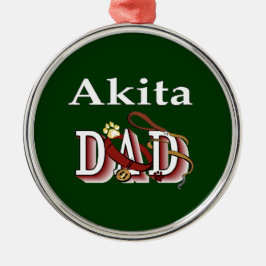 Akita Dog Vater Silbernes Ornament