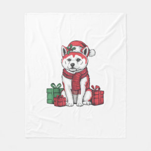 Akita Dog Weihnachtsartikel Weihnachtsmannmütze Do Fleecedecke
