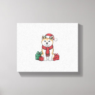 Akita Dog Weihnachtsfeiertage Weihnachtsfeiertag W Leinwanddruck