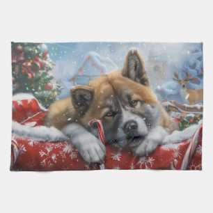 Akita Dog Weihnachtsfest Geschirrtuch