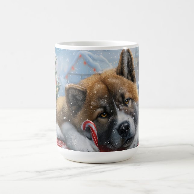Akita Dog Weihnachtsfest Kaffeetasse (Mittel)