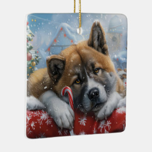 Akita Dog Weihnachtsfest Keramikornament