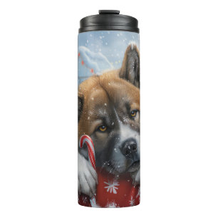 Akita Dog Weihnachtsfest Thermosbecher