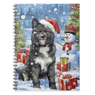 Akita Dog Winter Wonderland Weihnachtsfreude Notizblock