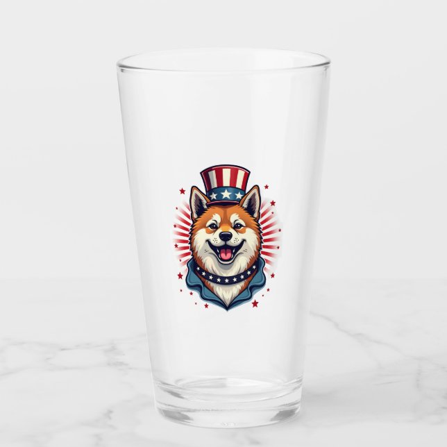 Akita dog with independence day  glas (Vorderseite)