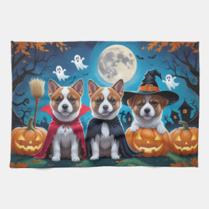 Akita Dogs Pumpkin Halloween Funny Geschirrtuch