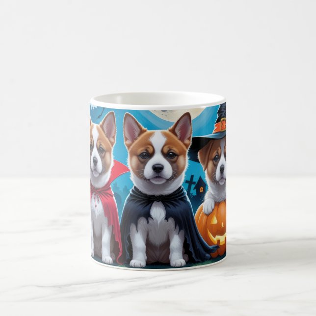 Akita Dogs Pumpkin Halloween Funny Kaffeetasse (Mittel)