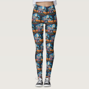 Akita Dogs Pumpkin Halloween Funny Leggings