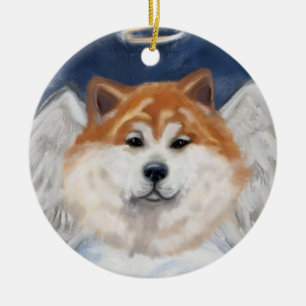Akita Engel  Keramik Ornament