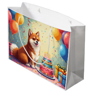 Akita-Geburtstagsfeier-Gemälde Große Geschenktüte