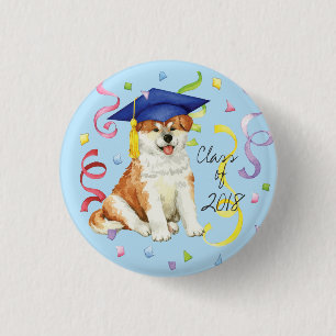 Akita Graduate Button