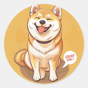 Akita Great Job Teacher Belohnung Runder Aufkleber