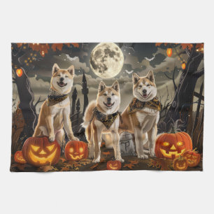 Akita Halloween Gruselig Geschirrtuch