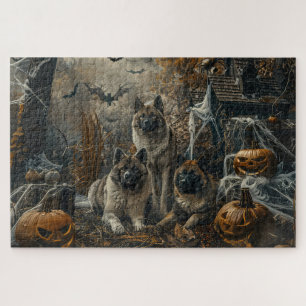 Akita Halloween Nacht Hundevergnügen Puzzle