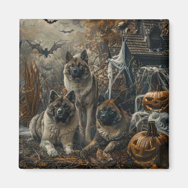 Akita Halloween Night Doggy Delight Magnet (Vorne)