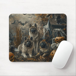 Akita Halloween Night Doggy Delight Mousepad