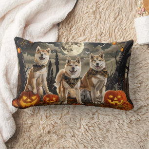 Akita Halloween Spooky Lendenkissen