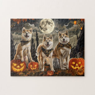 Akita Halloween Spooky Puzzle