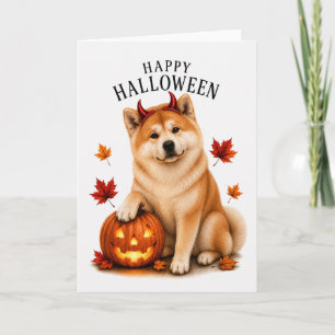 Akita Halloween Teufelshund Karte