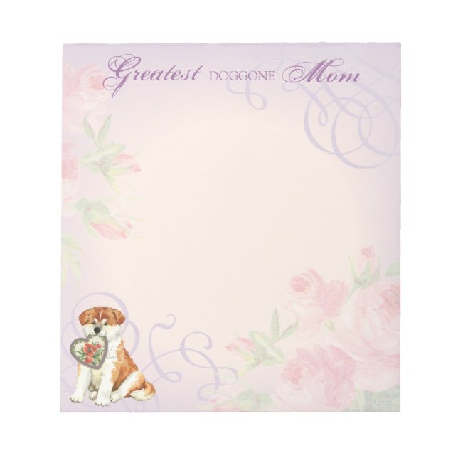 Akita Heart Mama Notizblock (Vorderseite)