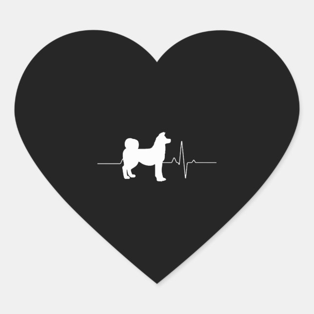 Akita Heartbeat Herz-Aufkleber (Vorderseite)
