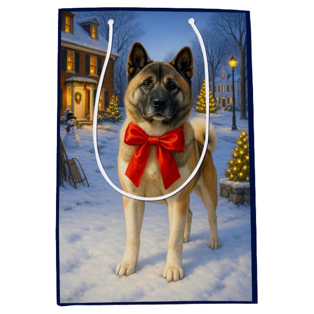 Akita Holiday  Mittlere Geschenktüte (Vorderseite)