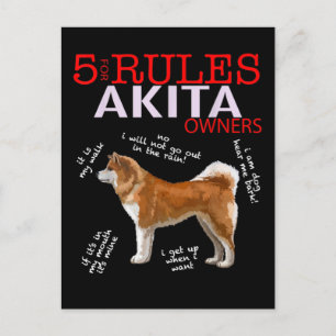 Akita Hund 5 Regeln Akita Hundebesitzer Ankündigungspostkarte