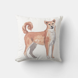 Akita-Hund Aquarell-Kunstmalerei Kissen