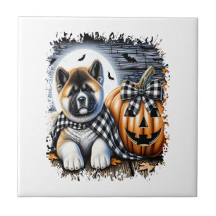 Akita-Hund Halloween-Platz Fliese