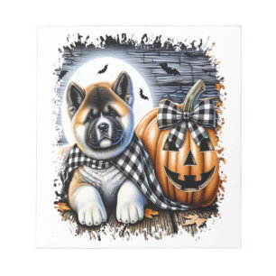 Akita-Hund Halloween-Quadrat Notizblock