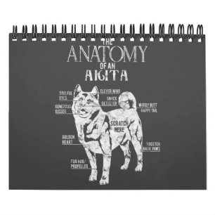 Akita Hund Lover Cool Akita Anatomie Clos Kalender