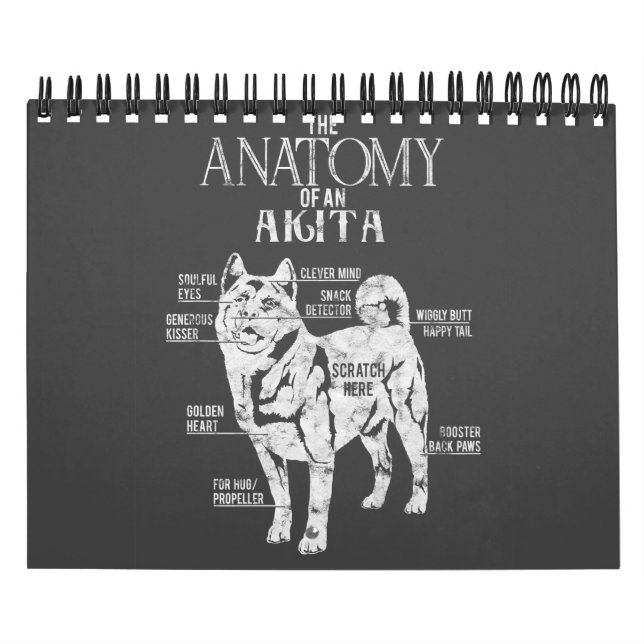 Akita Hund Lover | Cool Akita Anatomie Clos Kalender (Titelbild)