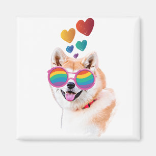 Akita Hund mit HerzValentinstag Magnet