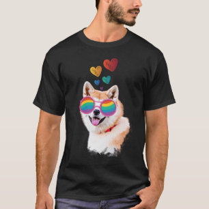 Akita Hund mit HerzValentinstag T-Shirt