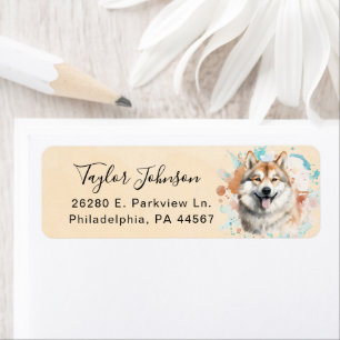 Akita-Hund Rücksende-Adresse Etikett