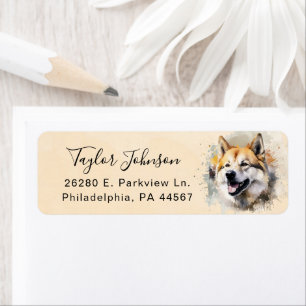 Akita-Hund Rücksende-Adresse Etikett