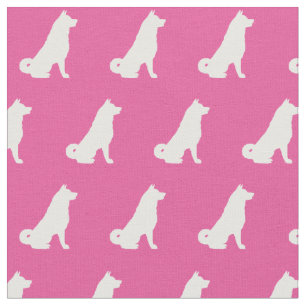 Akita Hund Silhouette Pet Pink Stoff