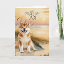 Akita-Hund Stranduntergang Vatertag