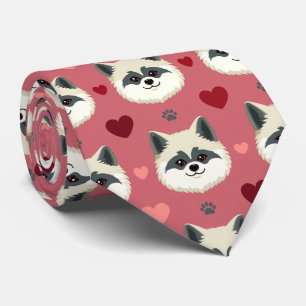 Akita-Hund Valentinstag-Herzen Muster Süße Liebe Krawatte