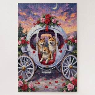 Akita Hund Valentinstag Puzzle